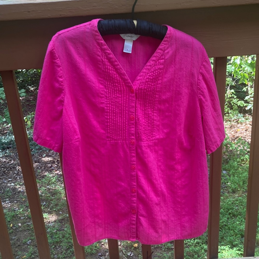 CJ Banks cotton pink blouse